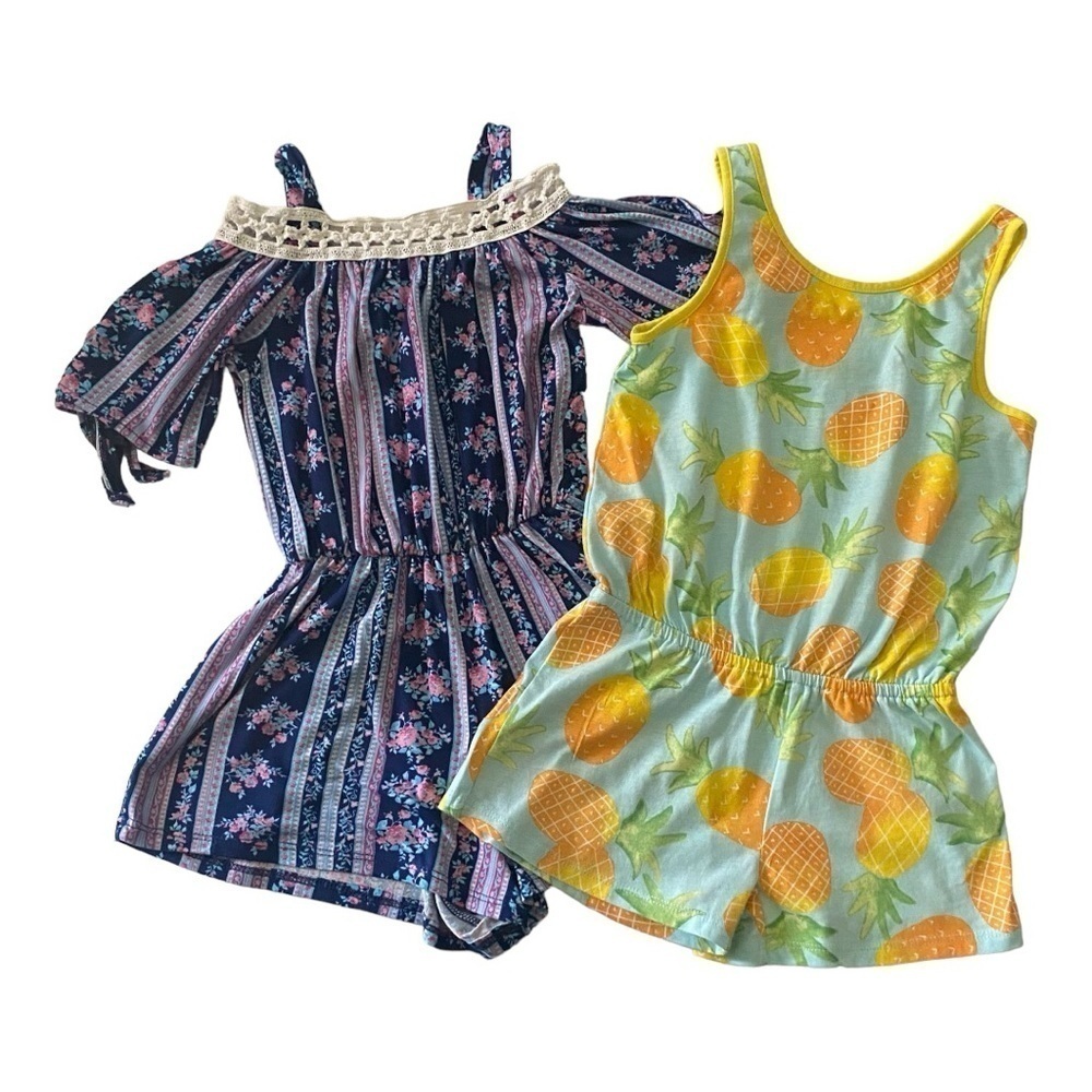 ROMPERS-GIRLS SIZE 5-BUNDLE OF 2 ROMPERS-HEART & ARROW AND CHILDRENS PLACE